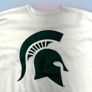 MICHIGAN STATE SPARTANS Men’s White Cotton T-Shirt 2XL